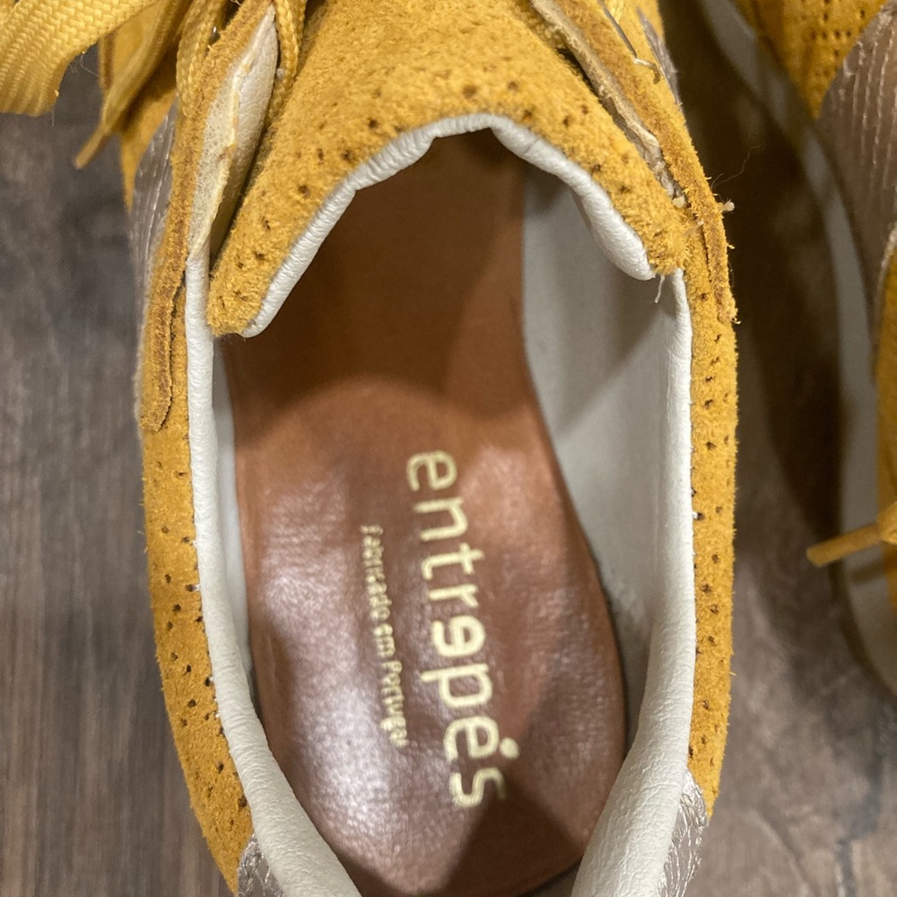 Yellow Tennis Shoes Sneakers Mustard Muted Size 6.5 - Picture 7 of 11